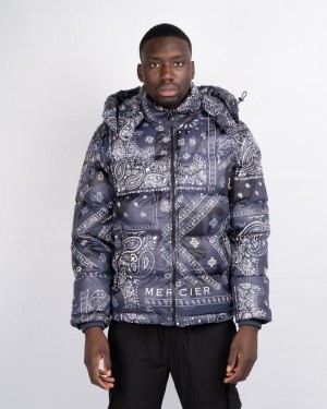 Geci Mercier Paisley Jacket Barbati Bleumarin Albi | XK87-752