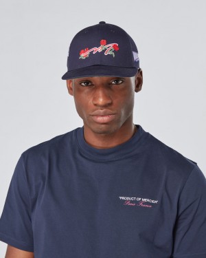 Headwear Mercier Ornate Cap Barbati Bleumarin | BE98-359