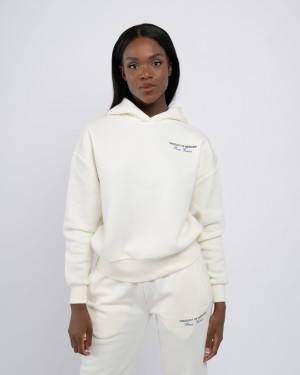 Hanorace Mercier Relaxed Fit Dama Albi | DY00-553