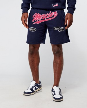 Pantaloni Scurti Mercier Teams Badge Barbati Bleumarin Roz | TB08-092