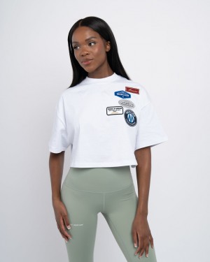 Topuri Mercier OG Badge Tshirt Dama Albi | DB57-796