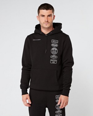 Treninguri Mercier 2.0 Badge Hoodie Barbati Negrii Albi | JP59-021