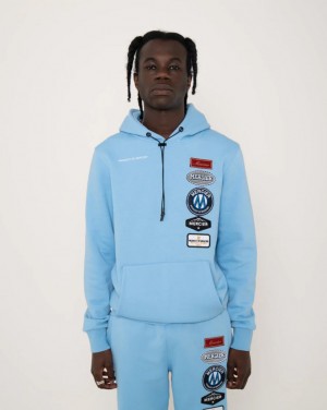 Treninguri Mercier Hibrid Badge Hoodie Barbati Albastri | TW06-649