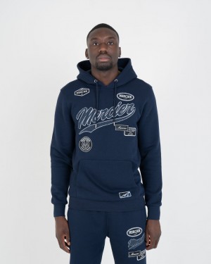 Treninguri Mercier Petrol Teams Badge Hoodie Barbati Bleumarin | HN77-868