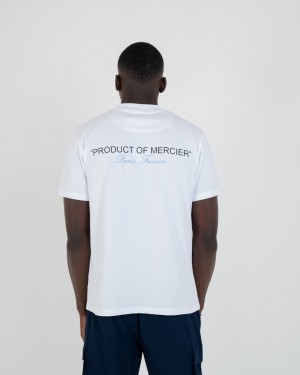 Tricouri Mercier Regular Fit Barbati Albi | LN46-847