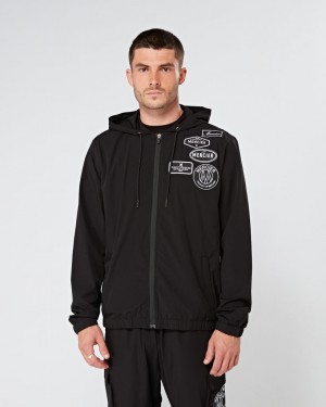 Windbreaker Mercier Monochrome Badge Barbati Negrii | GN12-253