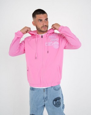 Windbreaker Mercier Tonal Badge Barbati Roz | VO88-357
