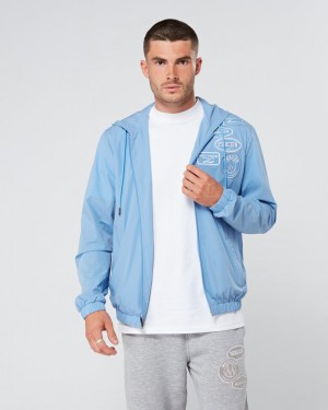 Windbreaker Mercier Tonal Badge Barbati Albastri | RJ34-508