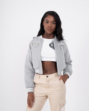 Îmbrăcăminte Exterioară Mercier Varsity Jacket Dama Gri | VB33-665